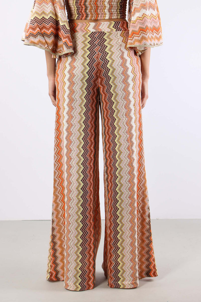 Pantalone Palazzo Jacquard Terra-4