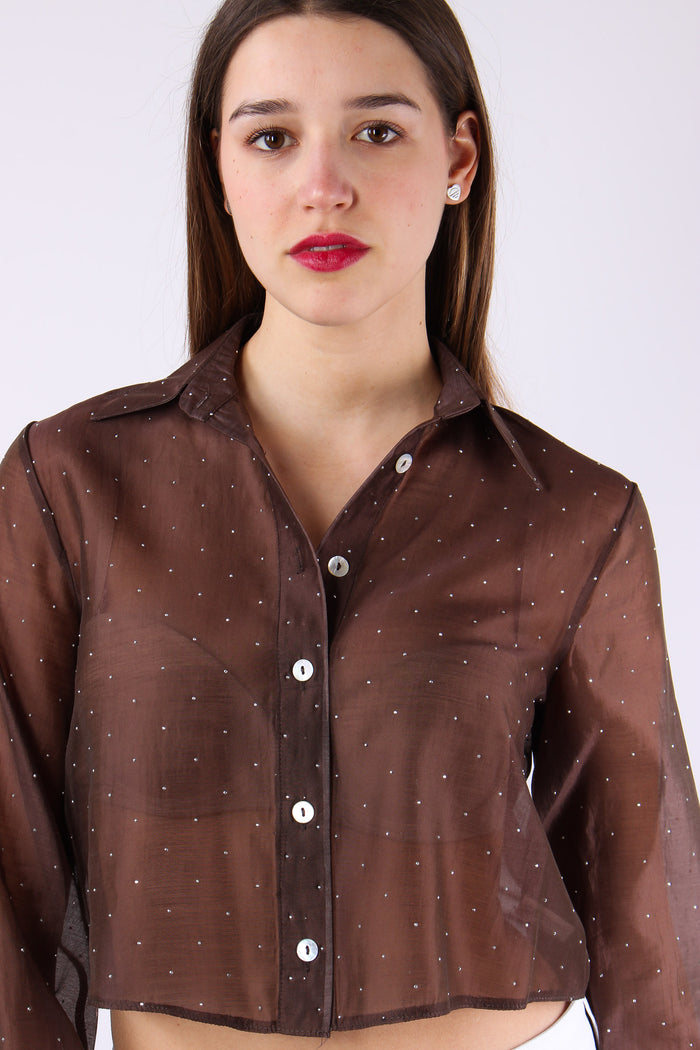 Camicia Corta Mussola Strass Moro-7