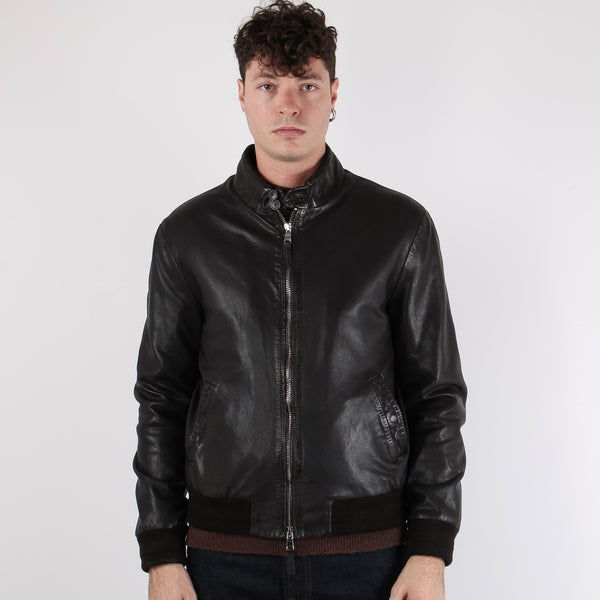 Bomber Pelle Interno Resca Dark Brown-2