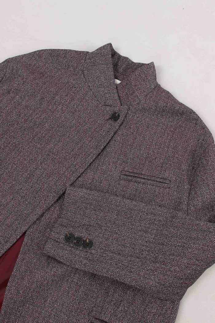 Giacca Abbottonatura Alta Resc Grigio/bordeuax-4