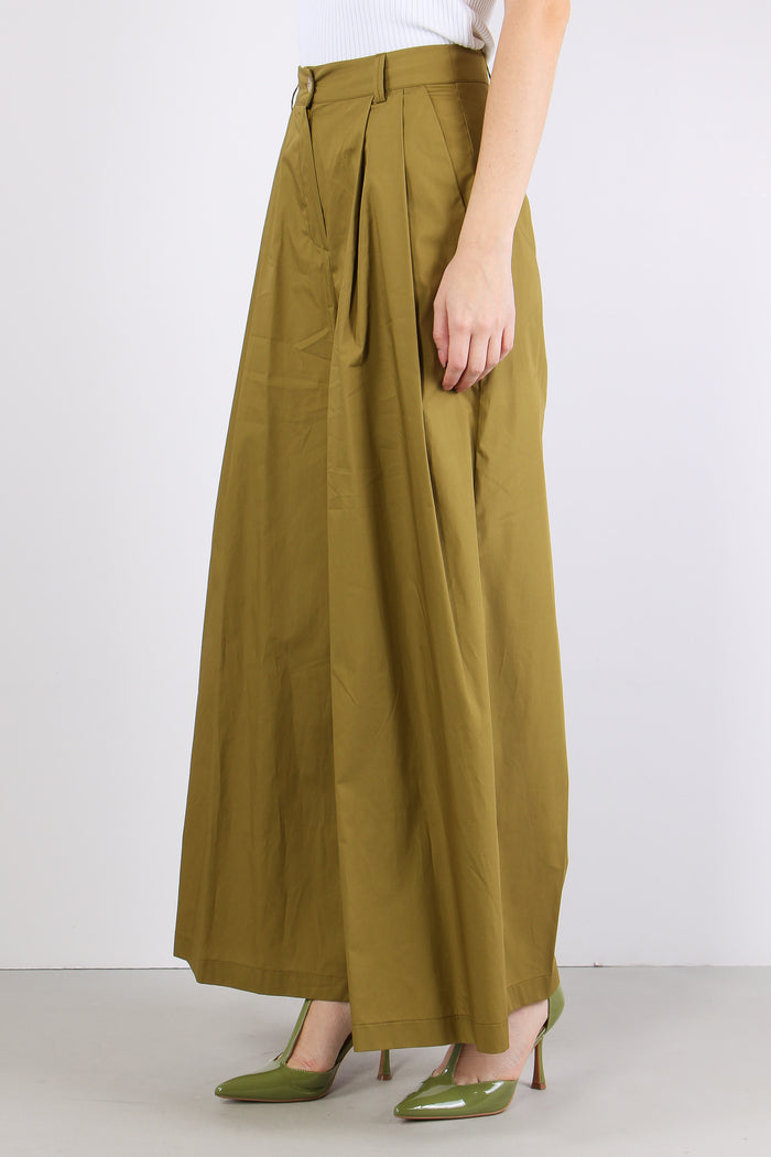 Pantalone Cotone Doppia Pences Olio-6