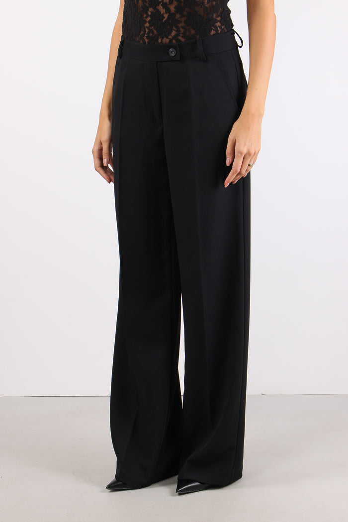 Pantalone Fluido Pattine Nero-3