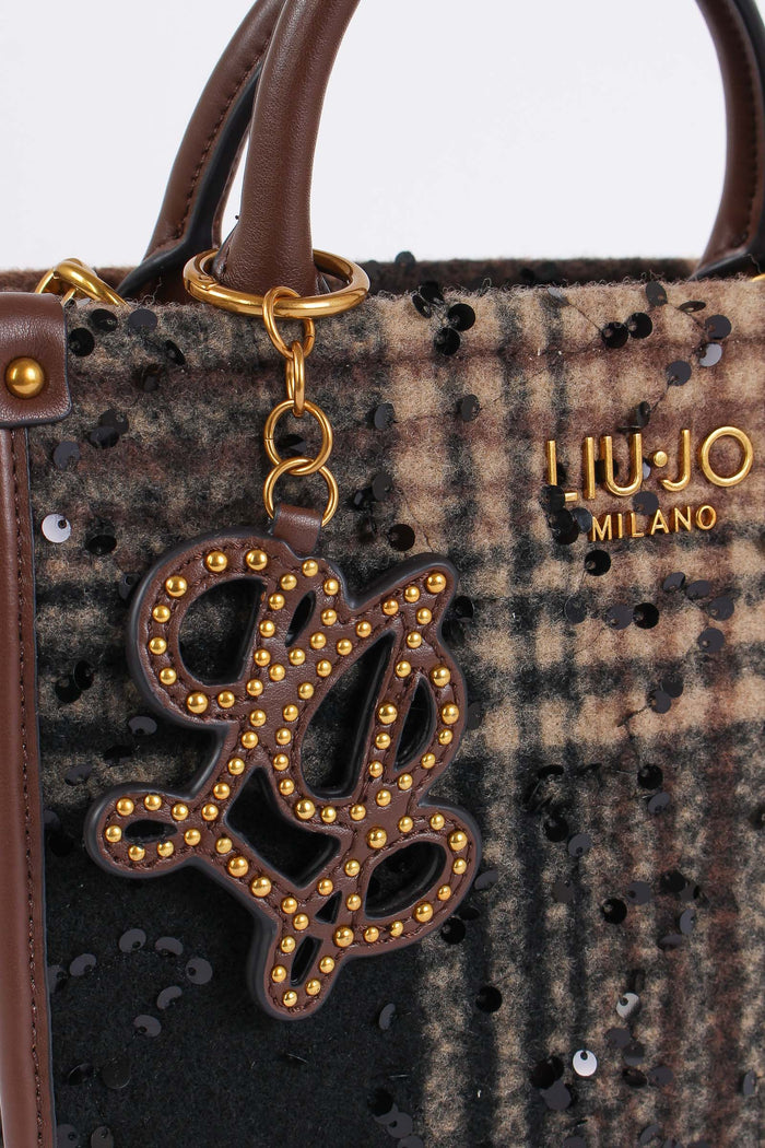 Mini Shopping Check Inserto Paillettes Moro-6