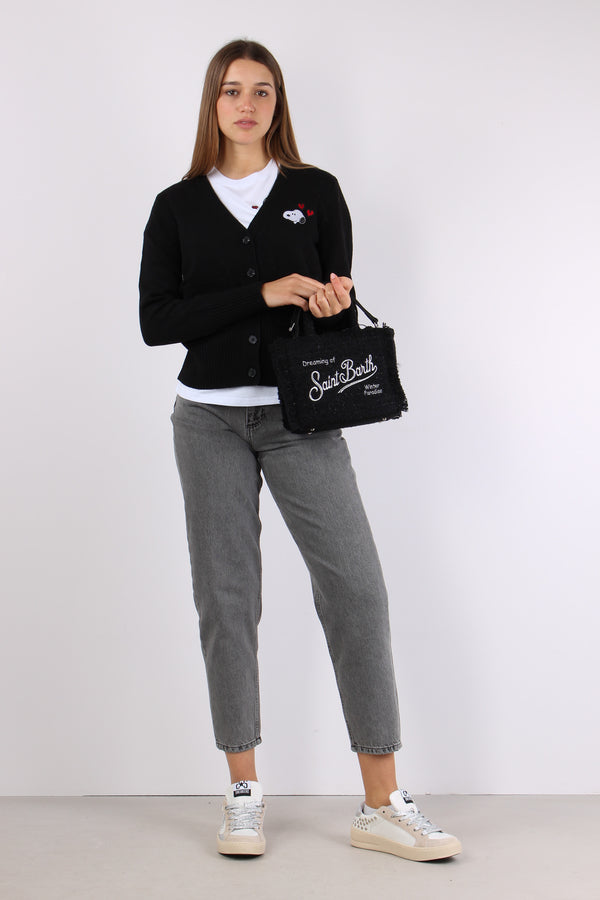 Cardigan Ricamo Dietro Nero