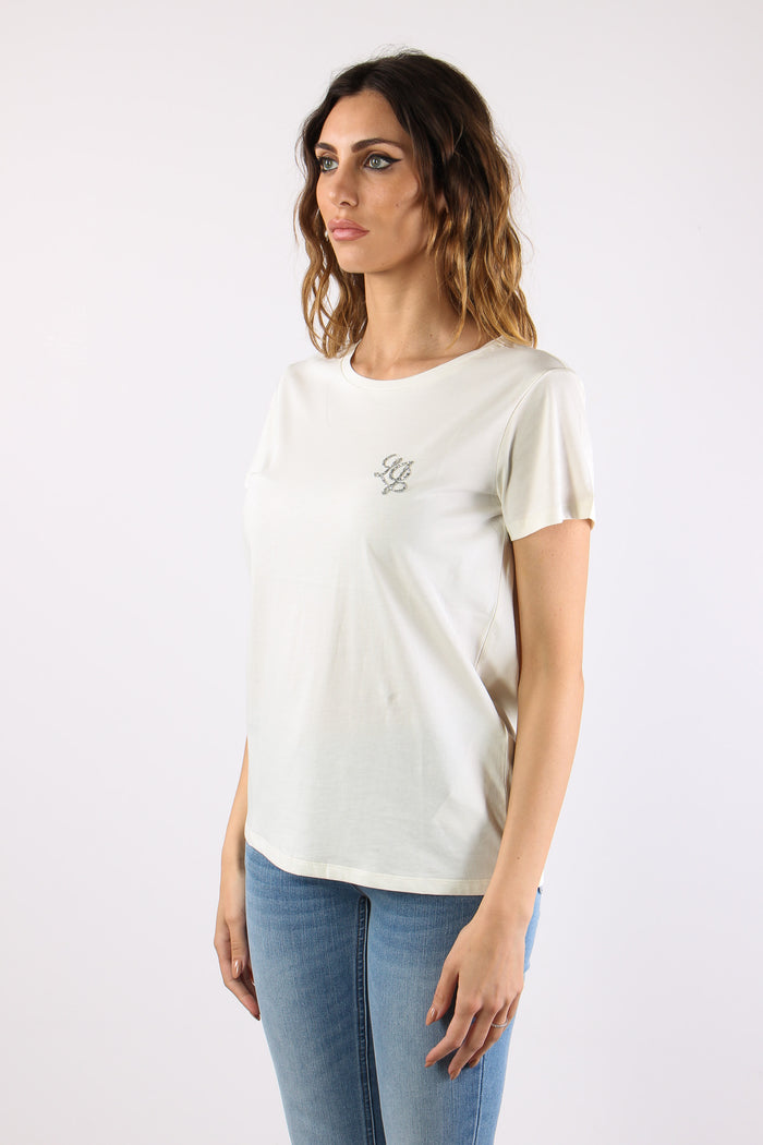 T-shirt Logo Piccolo White Milk-3