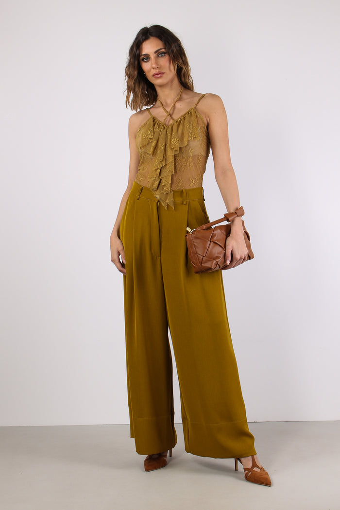 Pantalone Palazzo Fluido Olio-5