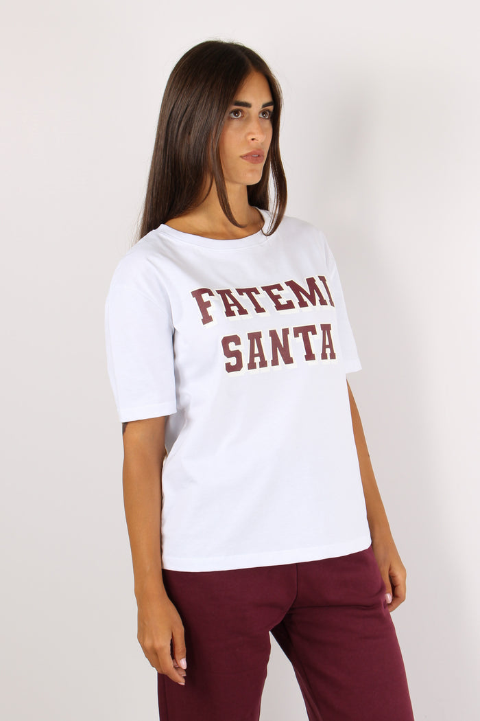 T-shirt Regular Fatemi Santa Bianco/bordeaux-6