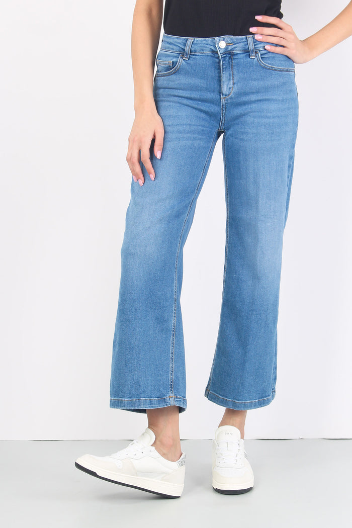 Jeans Parfait Cropped Denim Chiaro-3