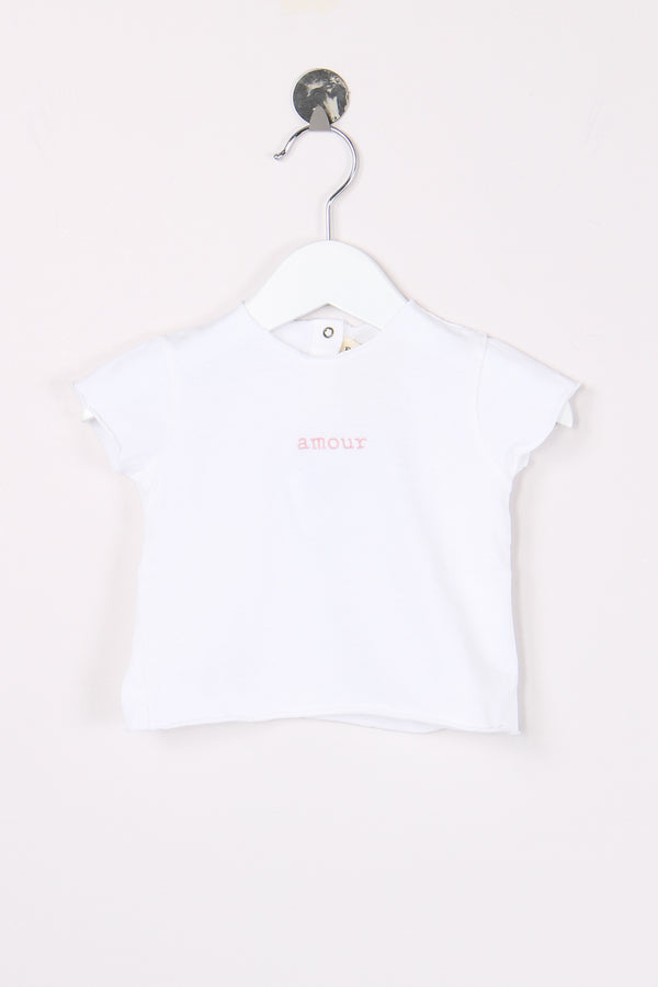 T-shirt Mc Scritta Bianco/rosa