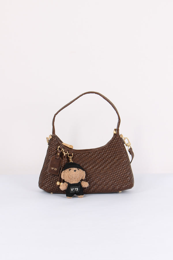 Zelda Pochette Intreccio Ecopelle Moro