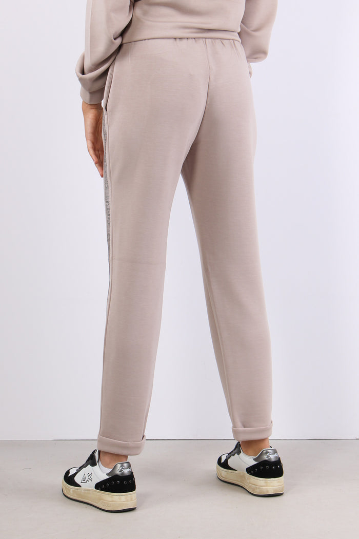 Pantaloni Modal Banda Strass Champagne-5