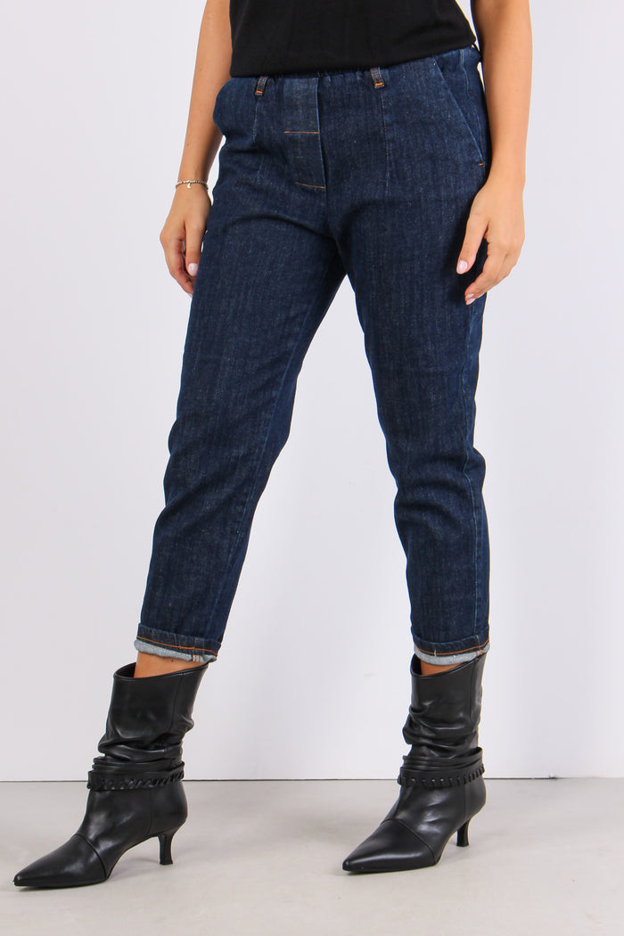 Denim Elastico Vita Denim Scuro-2