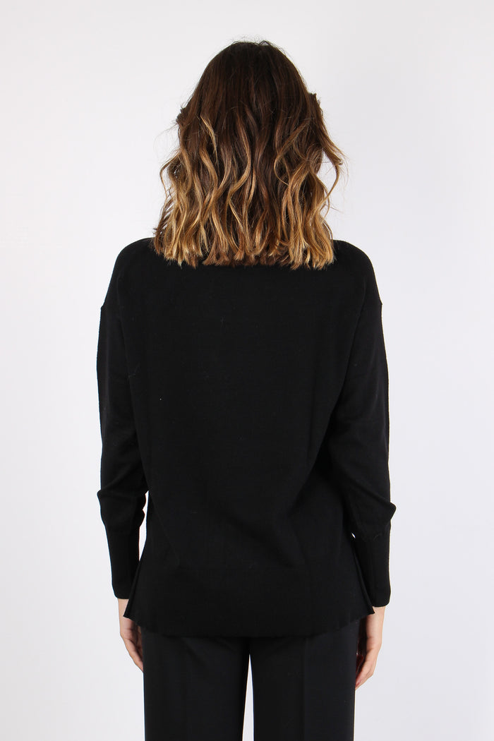 Maglia Over Viscosa Nero-3