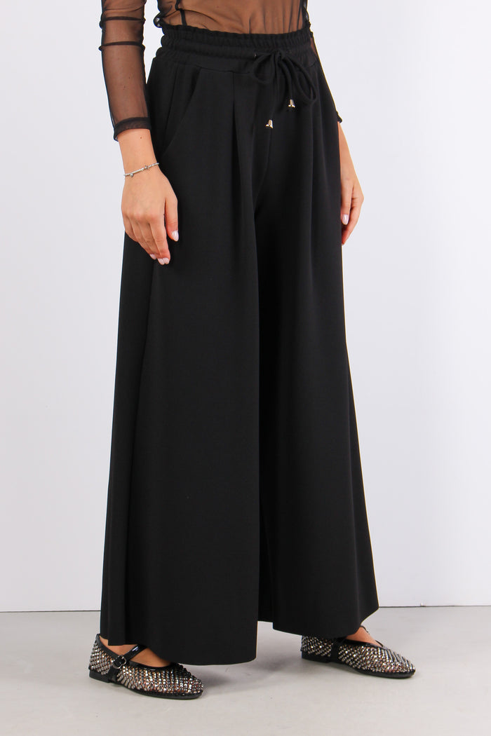 Pantalone Palazzo Scuba Nero-5