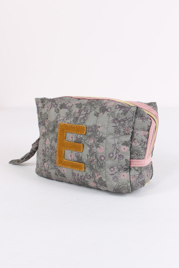 Pochette Patch Lettera E Grigio//rosa-4
