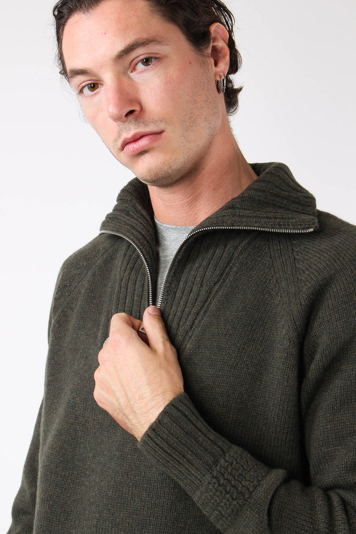 Mezza Zip Tasca Velluto Militare-6