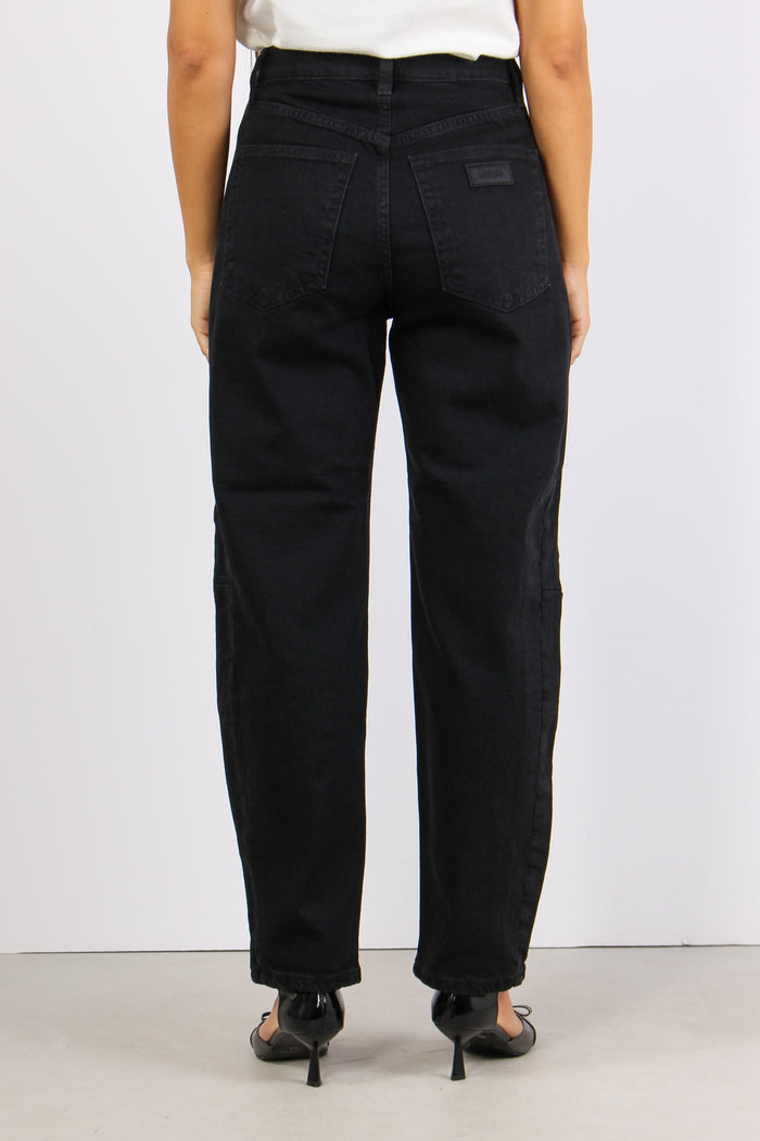 Boy Cascata Strass Tasche Denim Nero-5