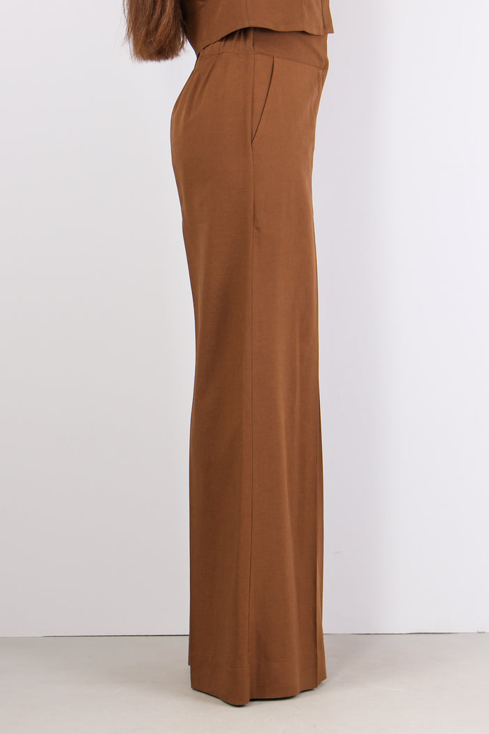 Pantalone Palazzo Gamba Dritta Tabacco-6