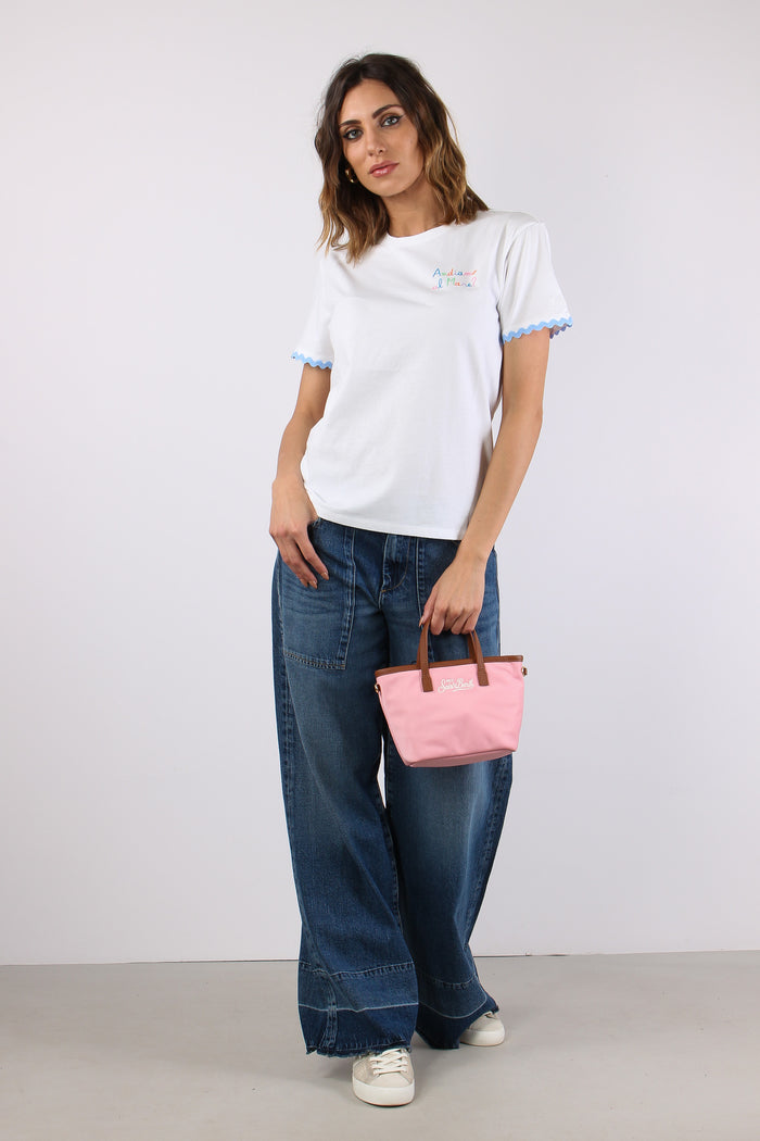 T-shirt Scritta Ricamo Mare