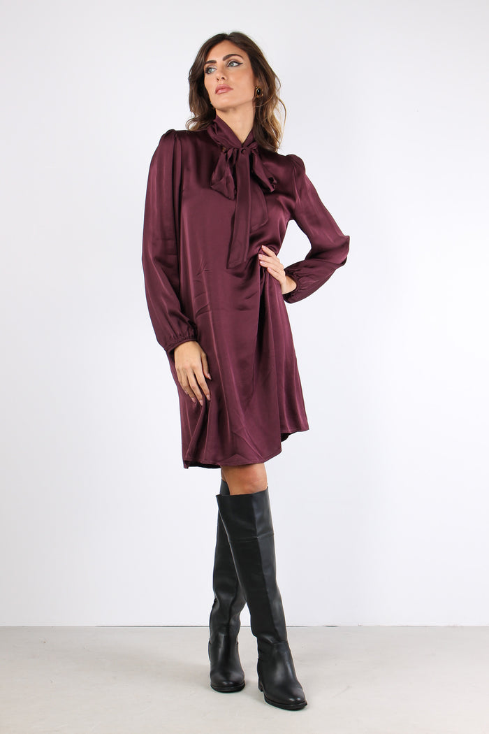 Abito Fiocco Viscosa Prugna-3