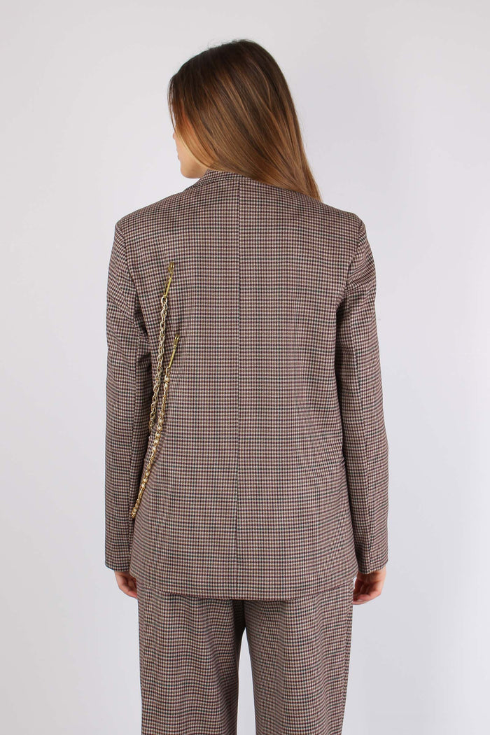 Giacca Check Catena Bordeaux/cammello-5
