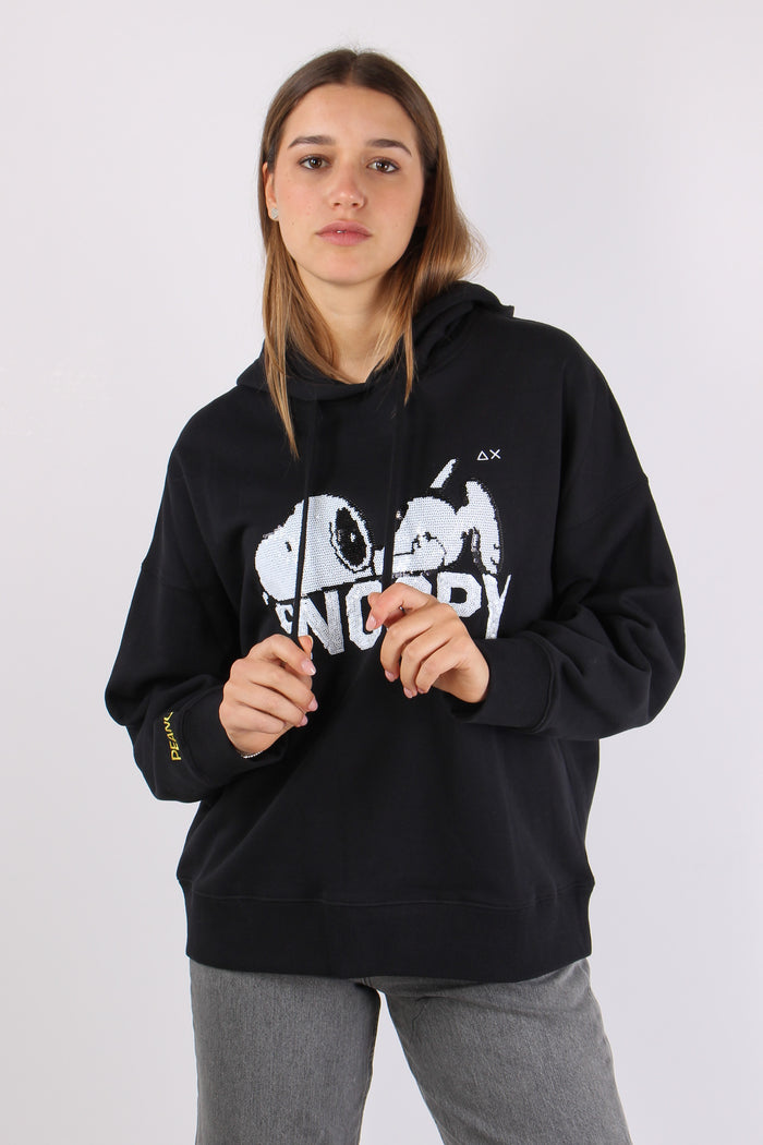 Felpa Cappuccio Snoopy Strass Nero-5