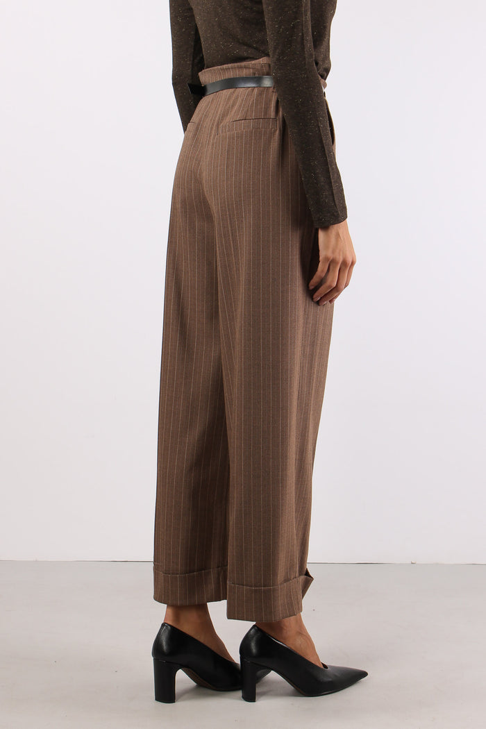 Pantalone Cropped Risvolto Ges Tabacco-6