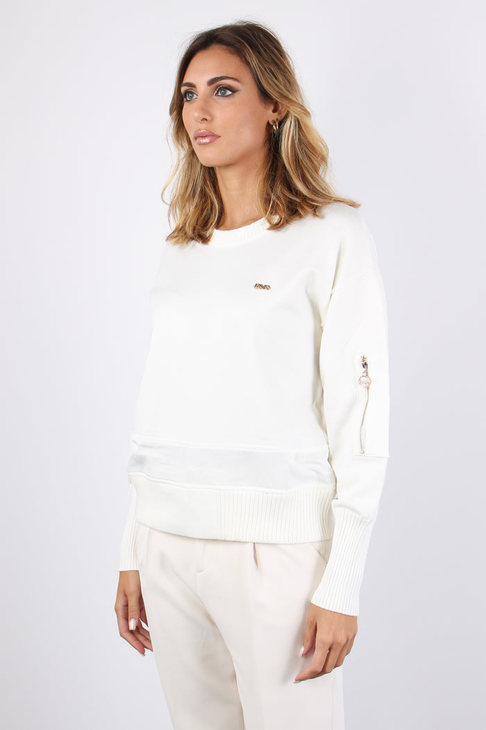 Maglia Manica Zip White Sugar-5