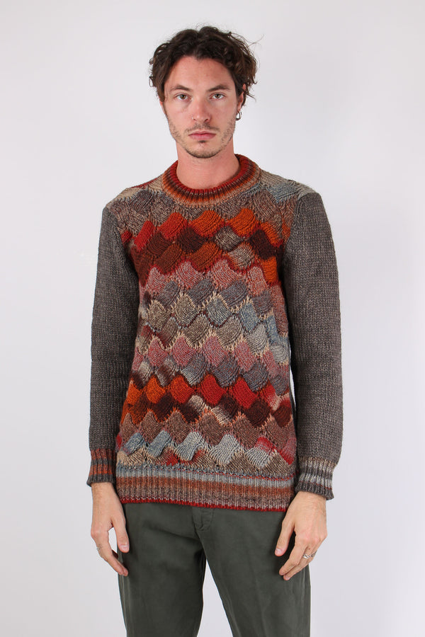 Maglia Effetto Missoni Ruggine-2