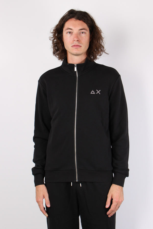 Maglia Cotone Full Zip Nero