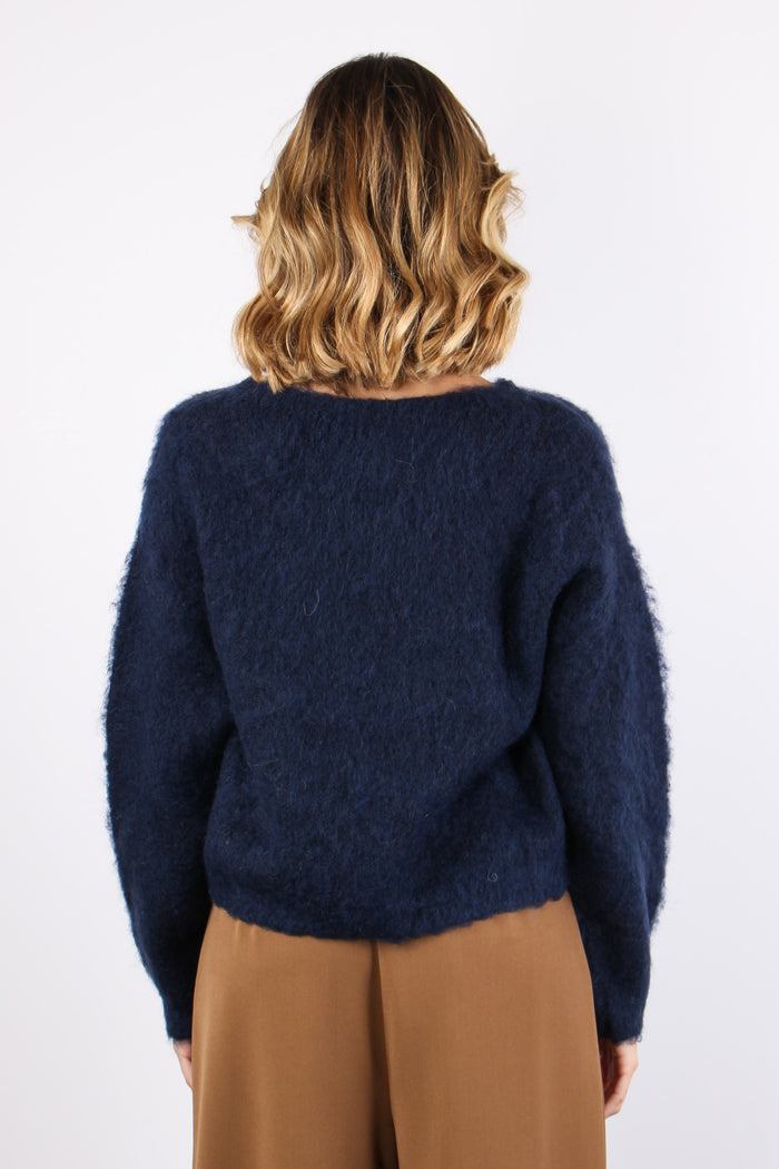 Maglia Mohair Lunga Blu-3