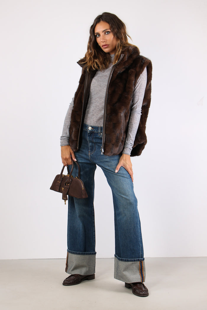 Glossinia Gilet Ecopelliccia Chicco Caffe-7