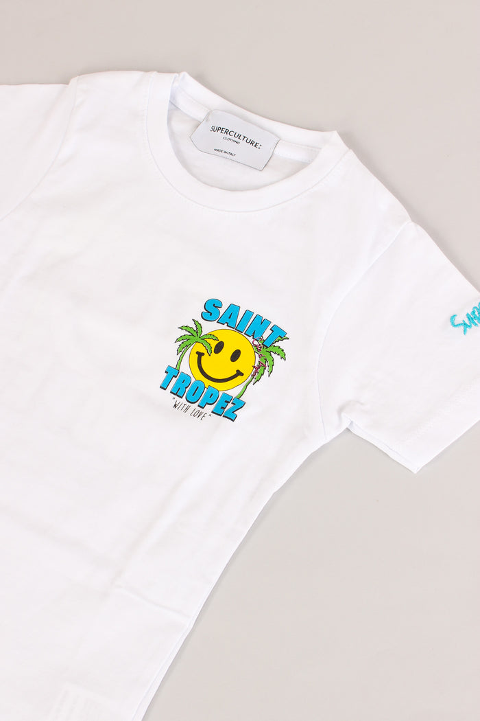 T-shirt Ricamo Smile Saint Tr White-4