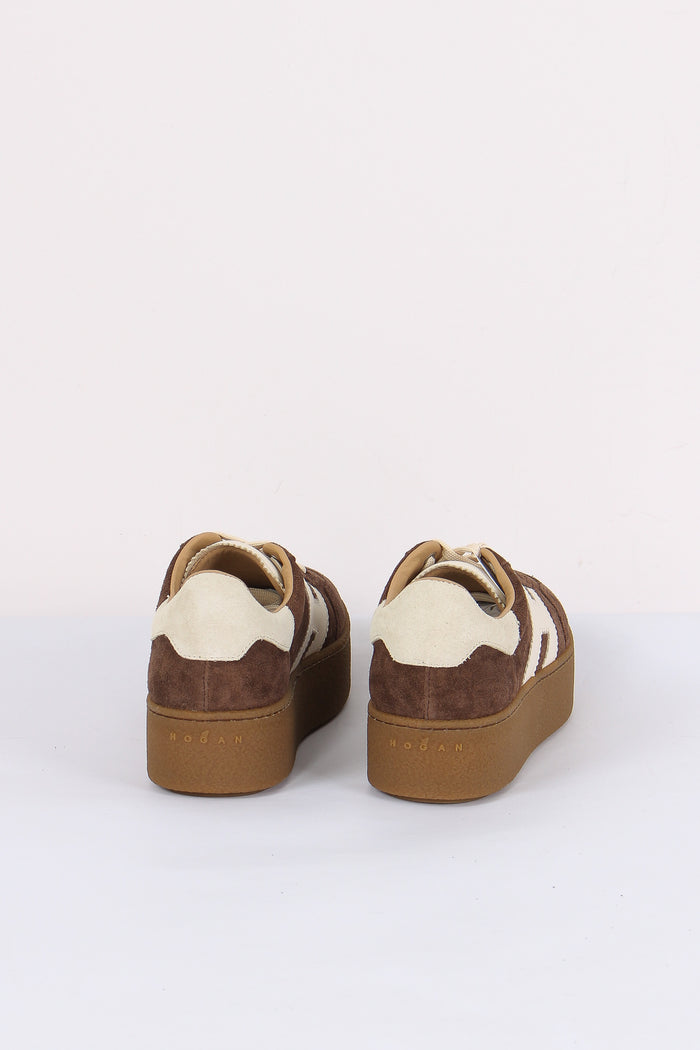 Sneakers H698 Allacciato H Platform Moro/bianco-3