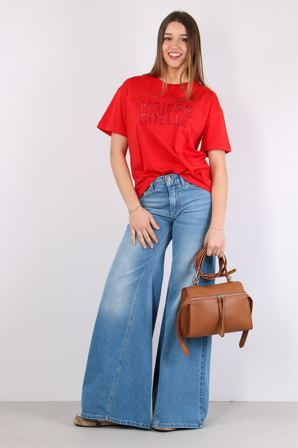 T-shirt Ricamo Maison Gaelle Rosso-2