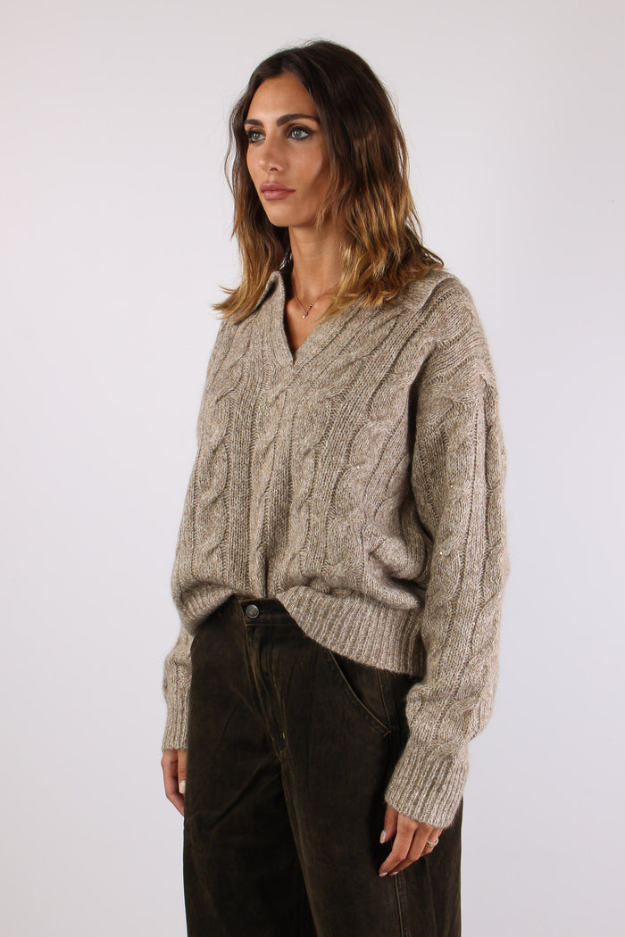 Polo Trecce Lurex Fango-3