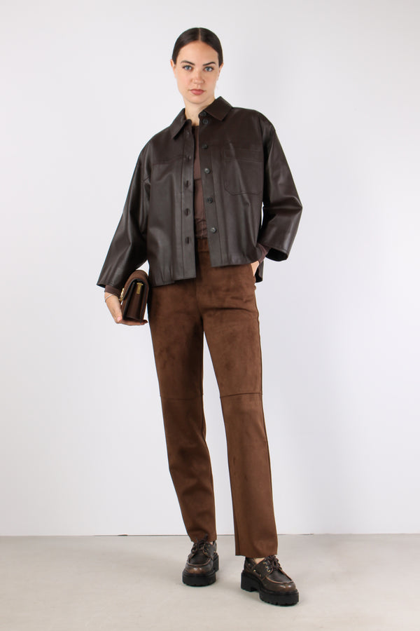 Stecca Giacca Camicia Pelle Cioccolato