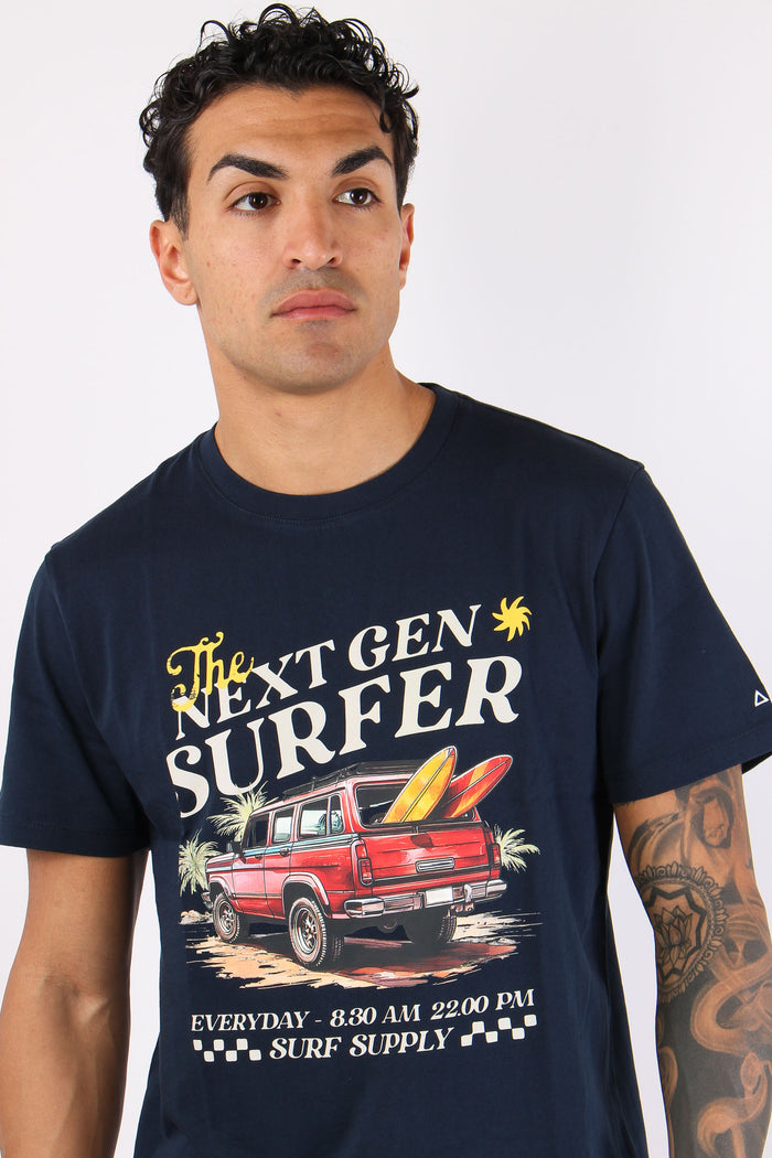 T-shirt Maxi Stampa Navy Blue-7