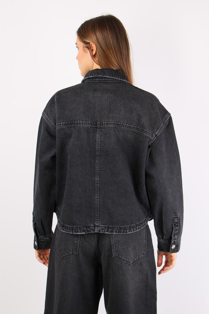 Giacca Denim Over Nero-5