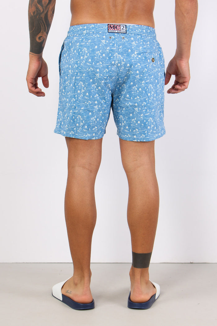 Costume Boxer Stretch Azzurro-3
