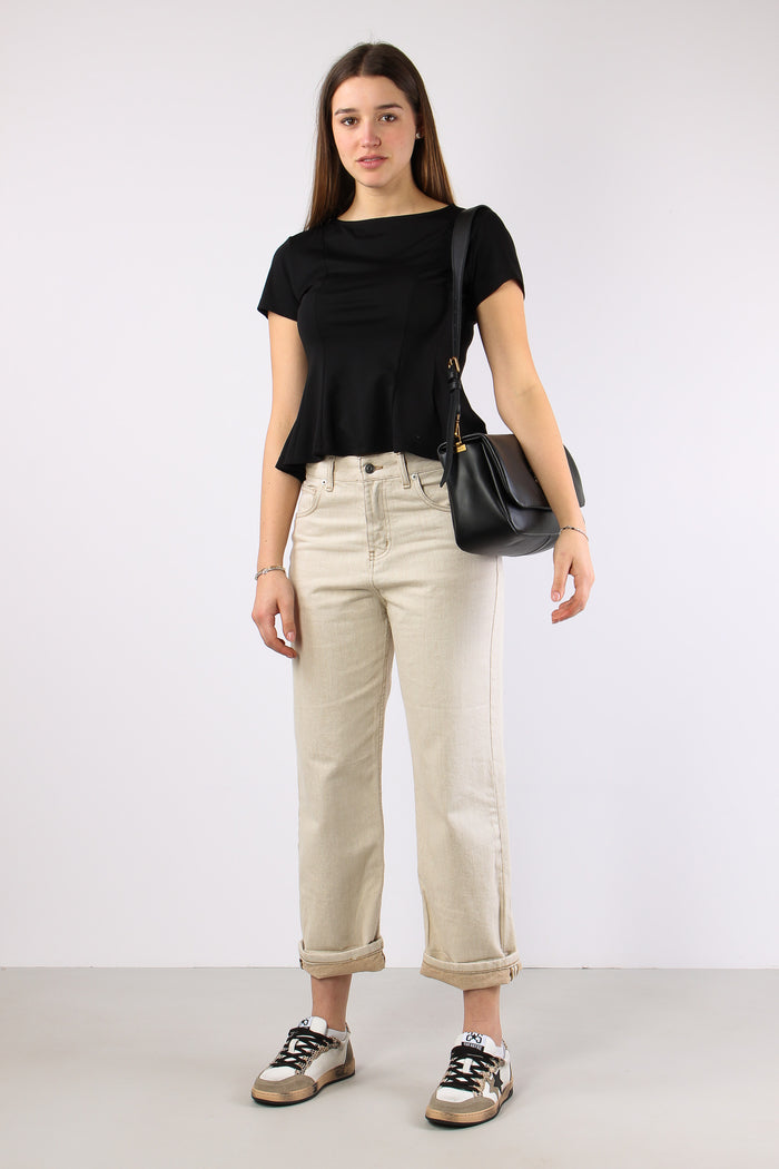 Denim Risvolto Effetto Lino Naturale-5