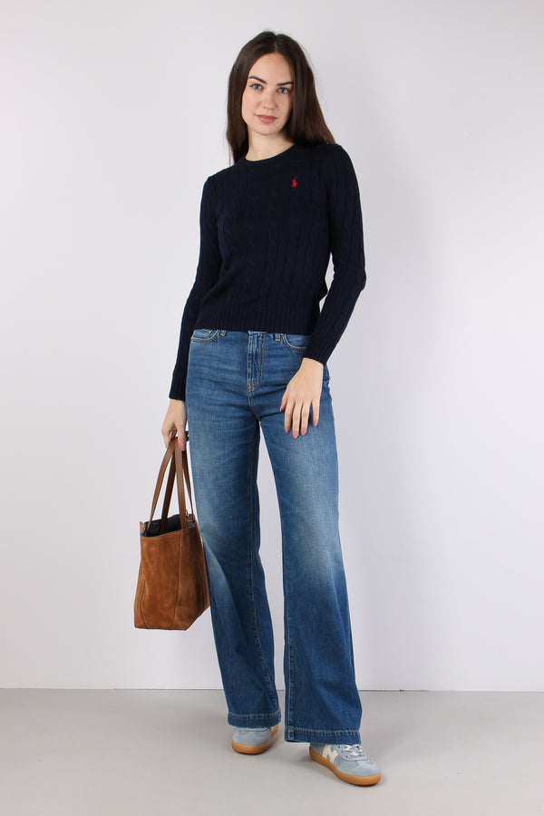 Pullover Girocollo Trecce Hunter Navy