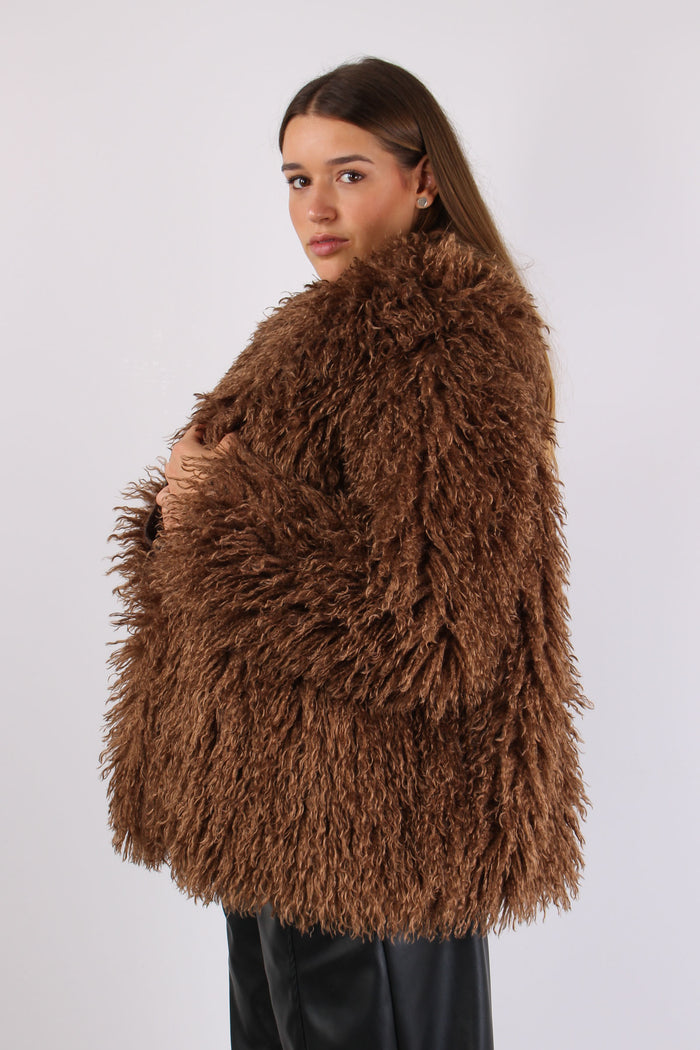 Ecopelliccia Mongolia Corta Brown-6