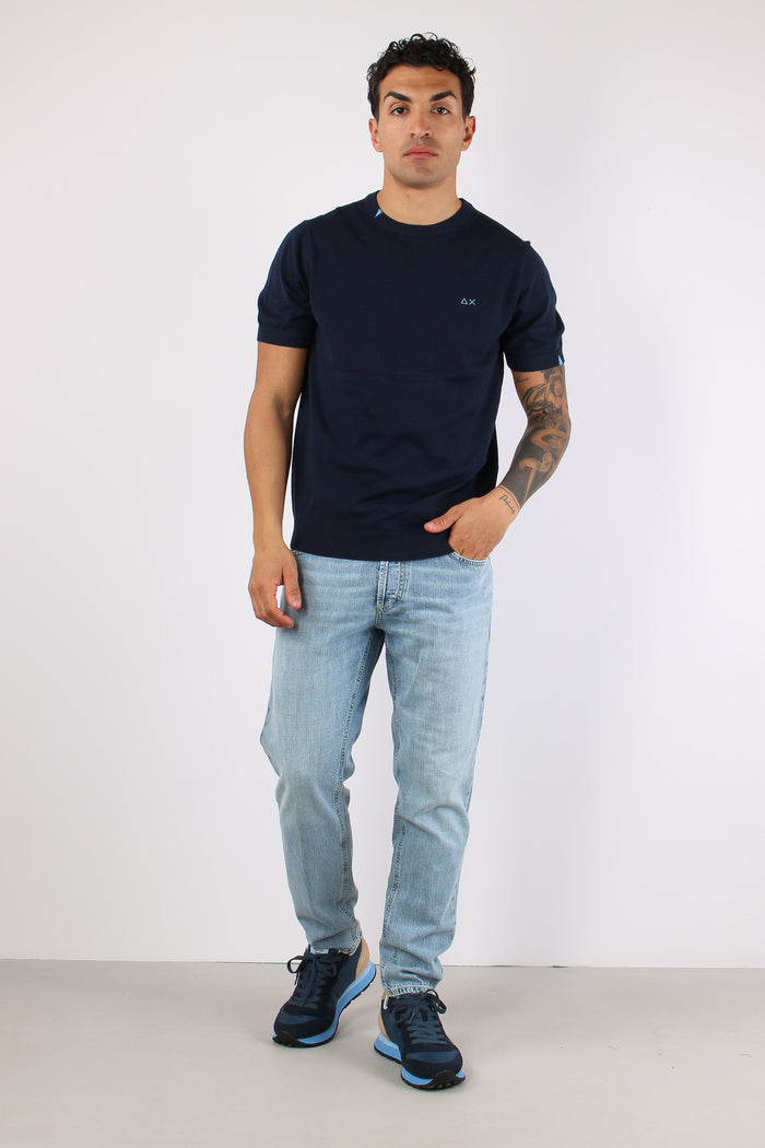 Maglia Girocollo M/m Filo Navy Blue-2