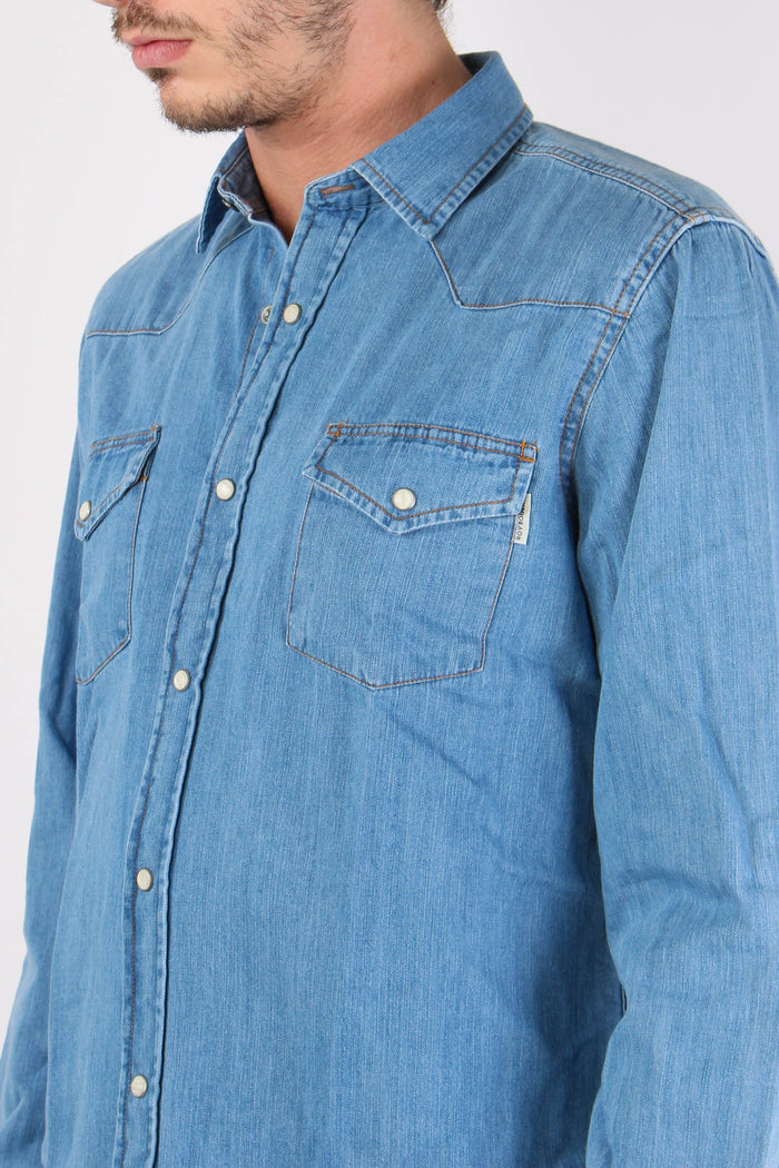 Camicia Denim Automatici Denim Chiaro-7