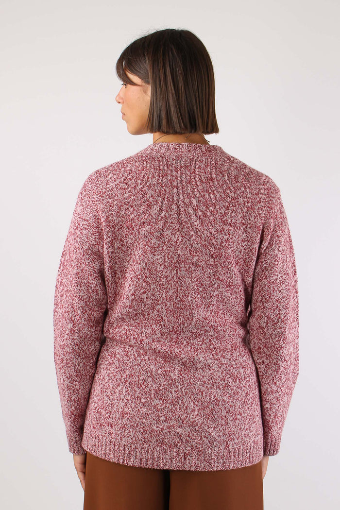 Cardigan Lacci Moulinee Bordeuax/panna-4
