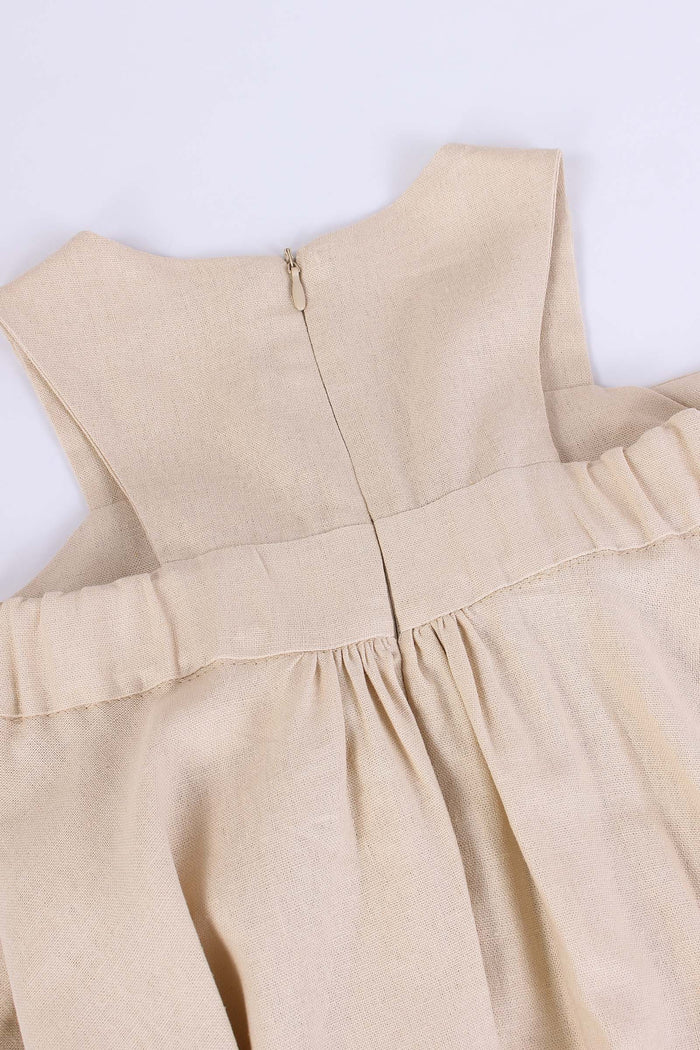 Abito Lino Fiocco Davanti Fantasia-5