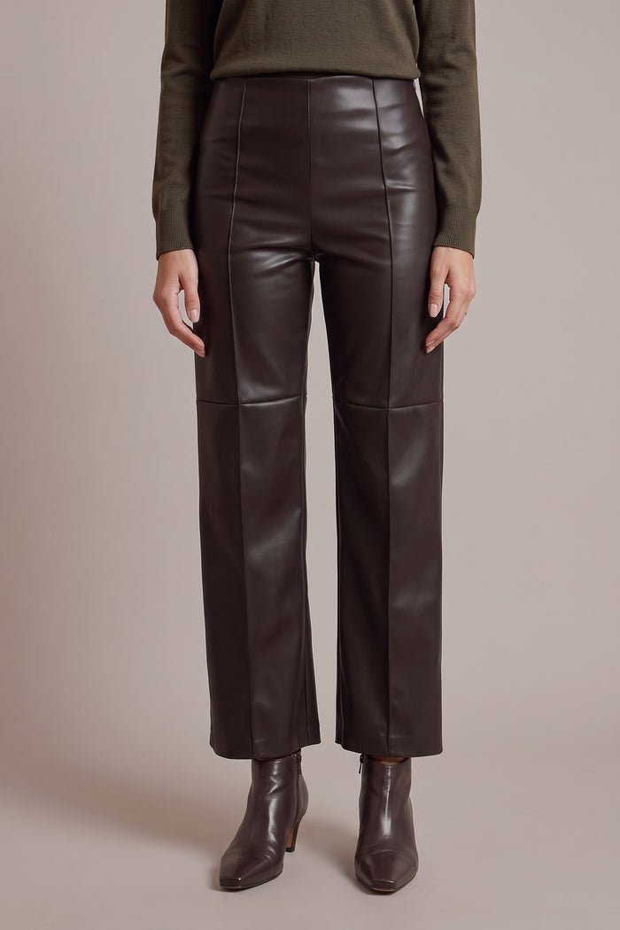 Pantalone Ecopelle Cuciture Moro