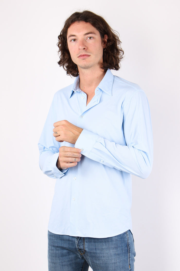 Camicia Oxford Elasticizzata Azzurro-5