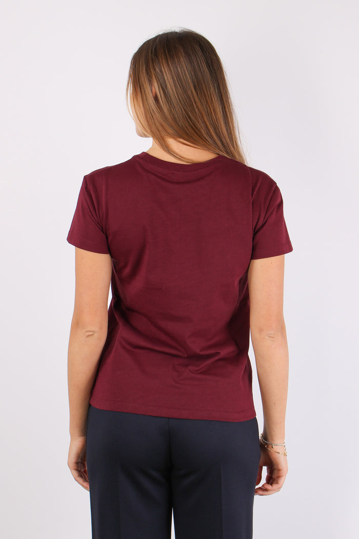 T-shirt Ricamo La Felicita Sta Bordeaux-5